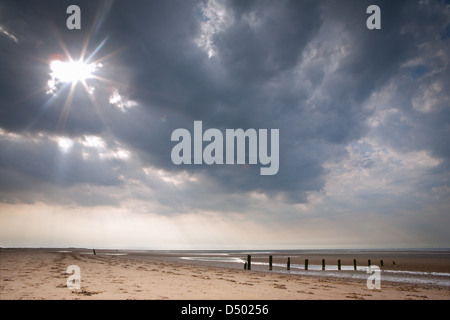 NORFOLK; BRANCASTER; ENGLAND; STORMY SKY; CLOUDS; DARK; ENGLAND Stock Photo