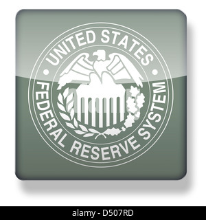 US Federal Reserve System seal as an app icon. Clipping path included. Stock Photo
