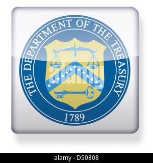 US Department of the Treasury logo as an app icon. Clipping path included. Stock Photo