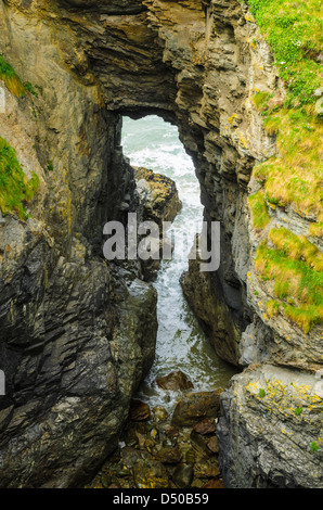 Lundy Hole near Port Quin on the North Cornwall coast, England. Stock Photo