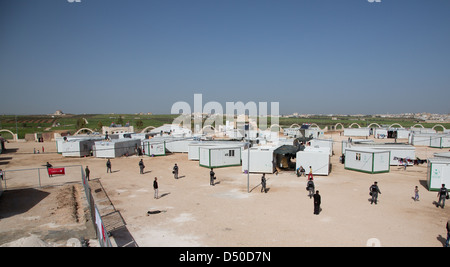 King Abdullah Park refugee camp for fleeing Syrians in Jordan near the Syrian border Stock Photo