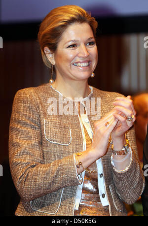 Dutch Crown Princess Maxima attends the Prince Bernhard Cultuuraward 2010 ceremony in the Muziekgebouw Aan't IJ in Amsterdam, The Netherlands, 29 November 2010. The prize is awarded to the orchestra of the 18th century, founded in 1981 by Frans Bruggen, and consists of 60 members from 23 countries. Photo: Albert Nieboer    ATTENTION: NETHERLANDS OUT Stock Photo