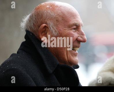 Ex racing car driver , Sir Stirling Moss at Memorial service for Professor Sid Watkins, former FIA Formula one medical delegate, LONDON, UK Stock Photo