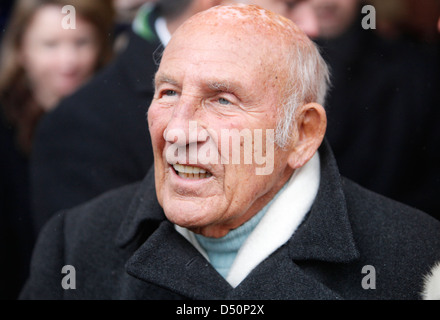 Ex racing car driver , Sir Stirling Moss at Memorial service for Professor Sid Watkins, former FIA Formula one medical delegate, LONDON, UK Stock Photo