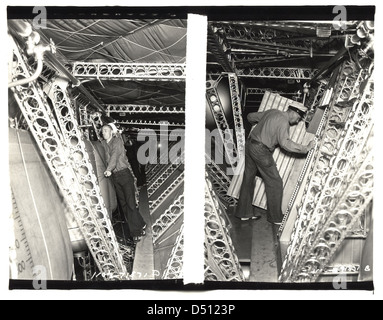 Two Photograph of the Catwalk on the USS Akron, ca. 1933 Stock Photo