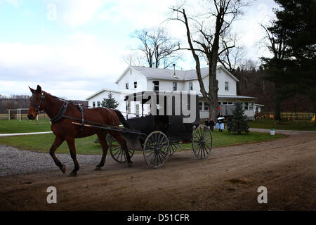 Dec 05, 2012 - Bergholz, Ohio, U.S. - Women start to arrive at the Mullet farmhouse outside Bergholz, Ohio for an afternoon meeting. (Credit Image: © Michael Francis McElroy/ZUMAPRESS.com) Stock Photo