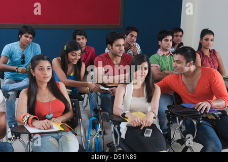 University students studying in a classroom Stock Photo