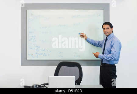 Businessman giving a presentation Stock Photo