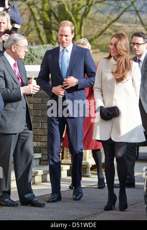 Duke & Duchess of Cambridge, William & Kate arrive at the Clare Centre in  to visit the offices of charity Child Bereavement UK Stock Photo