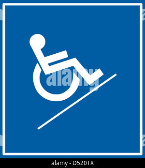 Sign for disabled access ramp Stock Photo - Alamy