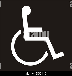 wheelchair access sign for disabled men and women handicap Stock Photo
