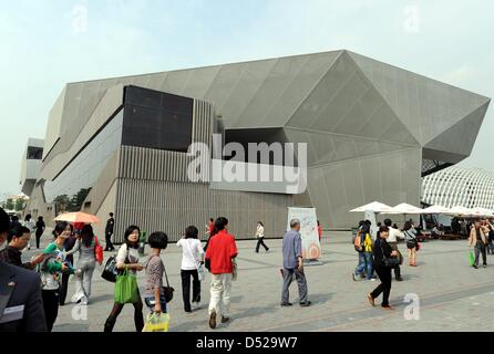 (FILE) - A picture dated 15 October 2010 shows the German pavilion at the EXPO in Shanghai, China. With 70 million visitors, the Expo 2010 in Shanghai is the largest exhibition in the 159-year-long history of World Fairs. Photo: Carsten Rehder Stock Photo