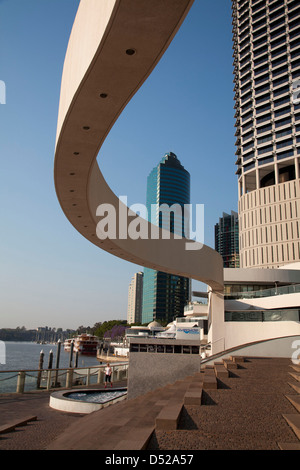 The Riverside walkway along the banks of the Brisbane River Brisbane Queensland Australia Stock Photo