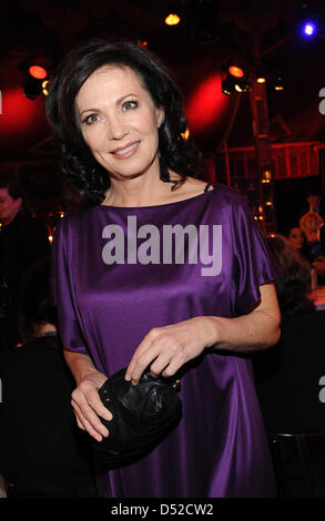 German actress Iris Berben  arrives for the 5th Golden Pea prize in Berlin, Germany, 04 November 2010. Photo: Britta Pedersen Stock Photo