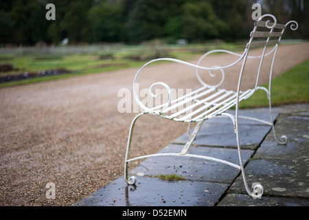 Traditional bench Audley End English Heritage, Saffron Walden, Essex. Stock Photo