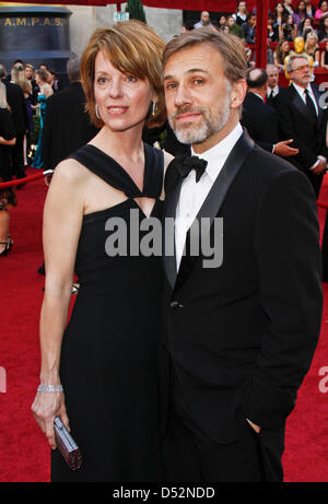 Austrian actor Christoph Waltz and partner Judith Holste arrive on the red carpet during the 82nd Annual Academy Awards at the Kodak Theatre in Hollywood, USA, 07 March 2010. The Oscars are awarded for outstanding individual or collective efforts in up to 25 categories in filmmaking. Photo: HUBERT BOESL Stock Photo