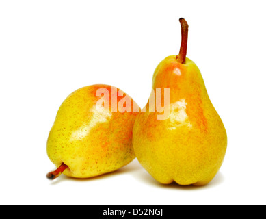 Two ripe pears isolated on a white background Stock Photo