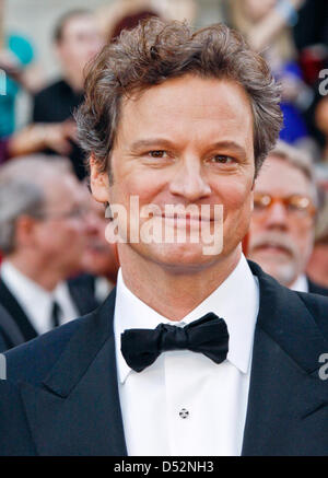 British actor Colin Firth arrives on the red carpet during the 82nd Annual Academy Awards at the Kodak Theatre in Hollywood, USA, 07 March 2010. The Oscars are awarded for outstanding individual or collective efforts in up to 25 categories in filmmaking. Photo: HUBERT BOESL Stock Photo