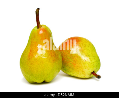 Two ripe pears isolated on a white background Stock Photo