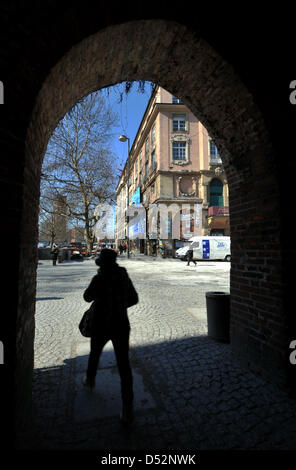 The 'Sendlinger Tor' square in Munich, Germany, 08 March 2010. The trial against three Swiss pupils facing charges of attempted murder starts with a closed session at the District Court Munich I on 08 March. According to investigations, the defendants beat up five people in Munich, amongst other at the pictured square, in the summer of 2009 merely because they were in the mood for  Stock Photo