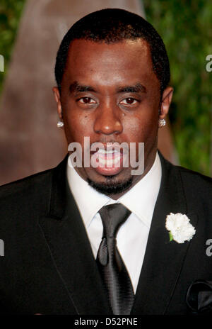 US actor and musician Sean John Combs arrives at the Vanity Fair Oscar Party at Sunset Tower in Los Angeles, USA, 07 March 2010. Photo: Hubert Boesl Stock Photo