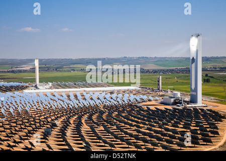 SOLAR ELECTRIC PLANT SANLUCAR LA MAYOR, SEVILLE Stock Photo