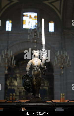 Mexico City, Mexico, figural candlesticks in the Cathedral of Mexico City Stock Photo