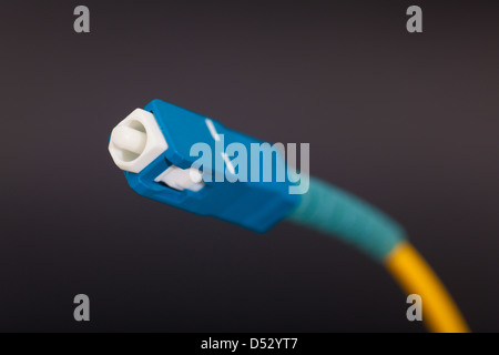 Fiber optic cable in black background Stock Photo