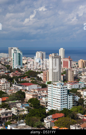 Cuba, Havana, Vedado, elevated view of the Vedado area Stock Photo