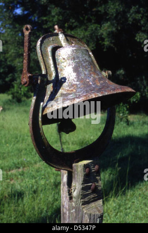 Dinner bell by the Marjorie Kinnan Rawlings home at the State Park: Cross Creek, Florida. Stock Photo