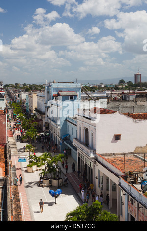 Cuba, Cienfuegos Province, Cienfuegos, Avenida 54, pedestrian street, elevated view Stock Photo