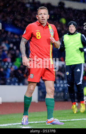 Glasgow, Scotland, UK. 22nd March 2013. Craig Bellamy during the World Cup 2014 Group A Qualifing game between Scotland and Wales at Hampden Park Stadium. Credit: Colin Lunn / Alamy Live News Stock Photo