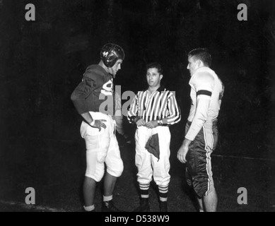 Football captains from Florida State University and Stetson University meet on the football field: Tallahassee, Florida Stock Photo