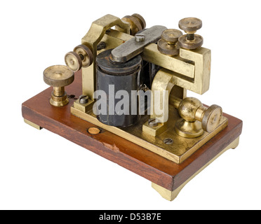 Old Telegraph Receiver Isolated On White Stock Photo - Alamy