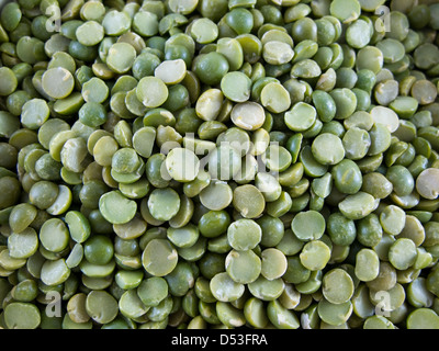 Detail of Green, Dry Split Peas (wallpaper background) Stock Photo