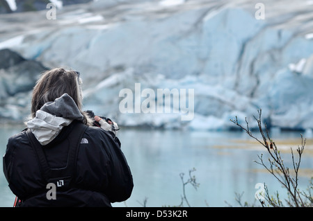 Photographing the Reid Glacier, Glacier Bay National Park, Alaska. Stock Photo