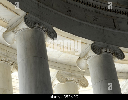 Pillars Thomas Jefferson Memorial Washington DC, pillars, piler, pila, pillar, column, post, upright, stalwart, Stock Photo