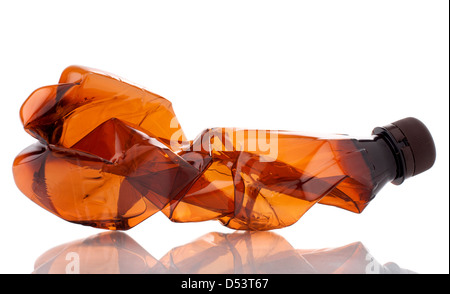 Smashed empty plastic bottle Stock Photo