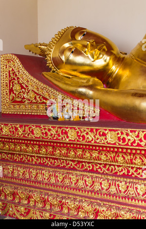 Budha Statue in Wat Phra That Hariphunchai Stock Photo