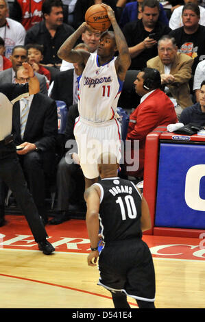 Los Angeles, USA. 23rd March, 2013. Clippers' Jamal Crawford #11 during the NBA Basketball game between the Brooklyn Nets and the Los Angeles Clippers at Staples Center in Los Angeles, California. The Clippers defeated the Nets, 101-95. Josh Thompson/Cal Sport Media/Alamy Live News Stock Photo