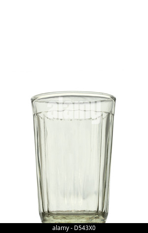 drink, alcohol, empty, background, faceted, glass, image, isolated, object, reflection, single, studio, thirst, transparent, whi Stock Photo