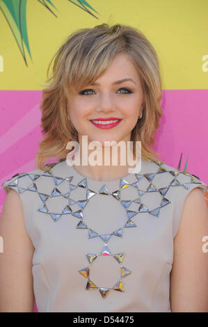 Actress Oana Gregory arrives at Nickelodeon's 26th Annual Kids' Choice Awards at USC Galen Center in Los Angeles, USA, on 23 March 2013. Photo: Hubert Boesl Stock Photo