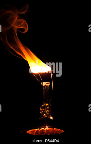 Broken light bulb explosion Stock Photo