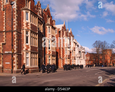 Students walking to next lessons at Eton College Royal Berkshire Stock Photo