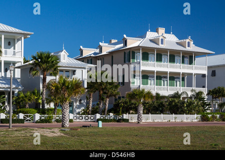 Modern condominium housing on the sea coast of South Padre Island, Texas, USA. Stock Photo