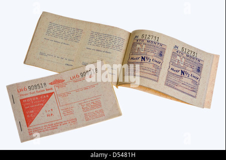 Petrol ration books, from 1973. Stock Photo