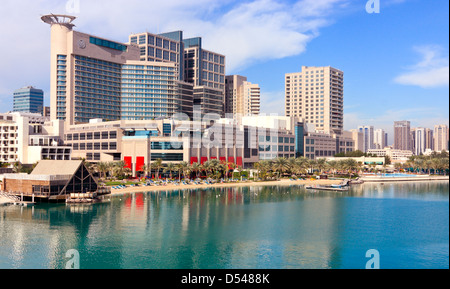 Abu Dhabi Mall and Beach Rotana Hotel, Abu Dhabi, United Arab Emirates Stock Photo