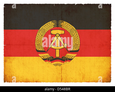 National Flag of the German Democratic Republic (DDR) created in grunge style Stock Photo