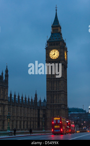 Elizabeth Tower (aka Big Ben) at the north end of the Palace of Westminster, London, England, UK. Stock Photo