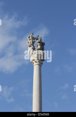 Baroque sculpture of the Holy Trinity (made by Venetian Francesco Robba) on the Congress square, Ljubljana, Slovenia Stock Photo